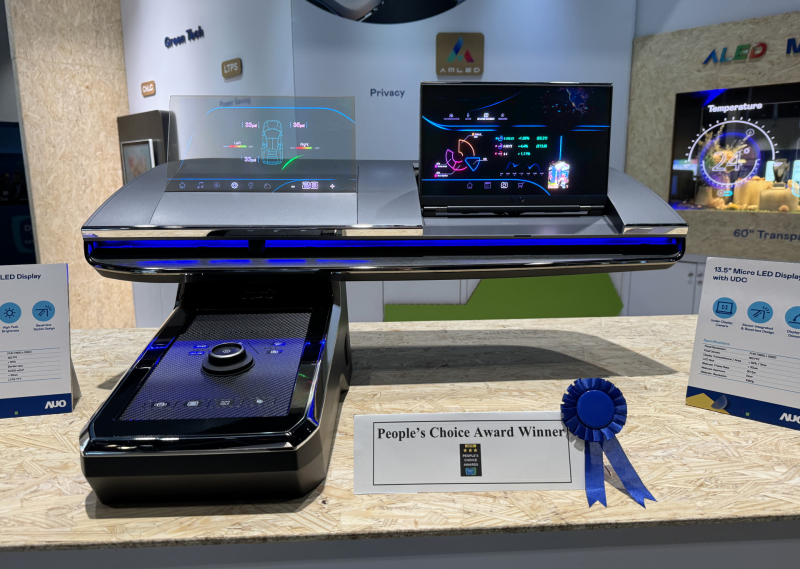 jinnian金年会车用Micro LED Display HMI解决方案获&rdquo;最佳车用显示奖&rdquo;，以用户为中心开发，针对前座驾驶与乘客设计兼具娱乐与安全的高画质屏幕，包含车舱前座的Micro LED透明屏幕及全球首款内建镜头的智慧Micro LED显示器