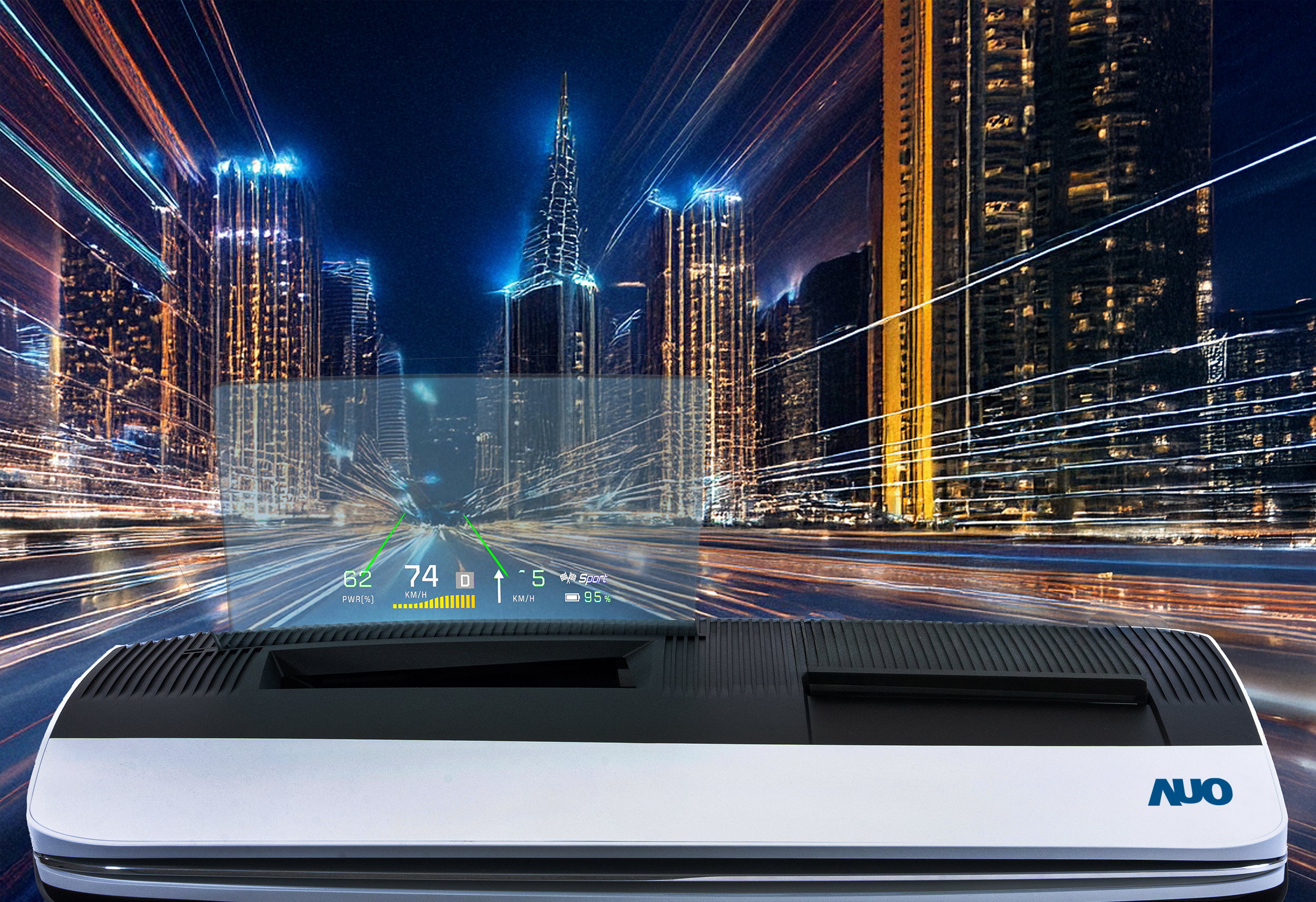 jinnian金年会推出13吋Micro LED抬头显示器，提供高入眼亮度、高色彩饱和度的显示质量，在阳光下或黑暗中都清晰可见，并利用Micro LED模块体积小的优势，解决车用空间有限的痛点